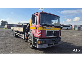 Autocarro con pianale/ Cassone fisso, Camion con gru 1997 MAN 18.224: foto 5