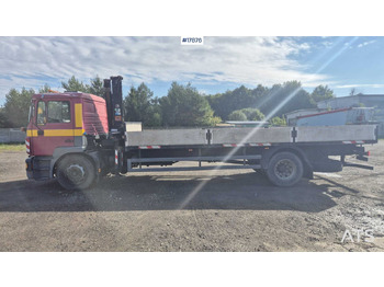 Autocarro con pianale/ Cassone fisso, Camion con gru 1997 MAN 18.224: foto 2