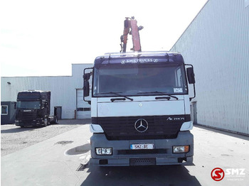 Autocarro con pianale/ Cassone fisso, Camion con gru Mercedes-Benz Actros 1831 Atlas Ak140.1A4+remote lames steel 165000km: foto 2