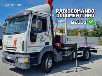 Autocarro con pianale/ Cassone fisso, Camion con gru IVECO Eurocargo 120E24 + Gru Bonfiglioli 7200 L/3SI: foto 1