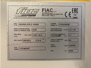 Compressore d'aria nuovo Fiac NewSilver D 15 / 500 NewSilver D 15 / 500 - 1430 L / min 11 kW 10 bar Elektrische Schroefcompressor + Droger: foto 4 Compressore d'aria nuovo Fiac NewSilver D 15 / 500 NewSilver D 15 / 500 - 1430 L / min 11 kW 10 bar Elektrische Schroefcompressor + Droger: foto 4