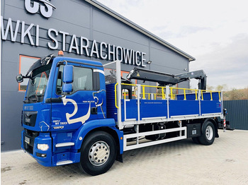 Autocarro con pianale/ Cassone fisso, Camion con gru MAN TGM 18.250: foto 2