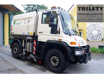 Spazzatrice stradale MERCEDES-BENZ Unimog U400 + TRILETY Kehrmaschine/TÜV/EUR4/Leistungshydraulik: foto 2