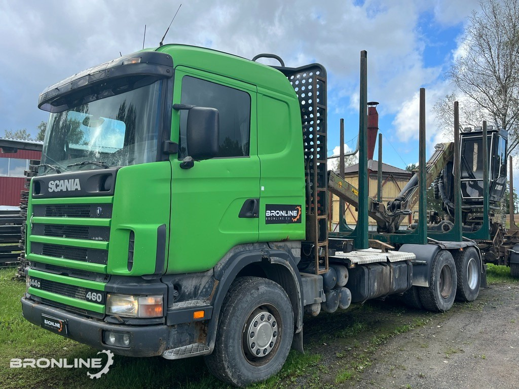 2001 Scania R144 6x4 Loglift + 1997 Närko TP3-RT-280 - Camion trasporto legname, Camion con gru: foto 1 2001 Scania R144 6x4 Loglift + 1997 Närko TP3-RT-280 - Camion trasporto legname, Camion con gru: foto 1