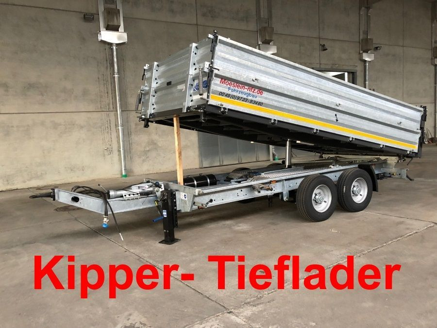 Möslein 13 t Tandem Kipper Tiefladermit Bordwand- Aufsa - Rimorchio ribaltabile: foto 1 Möslein 13 t Tandem Kipper Tiefladermit Bordwand- Aufsa - Rimorchio ribaltabile: foto 1
