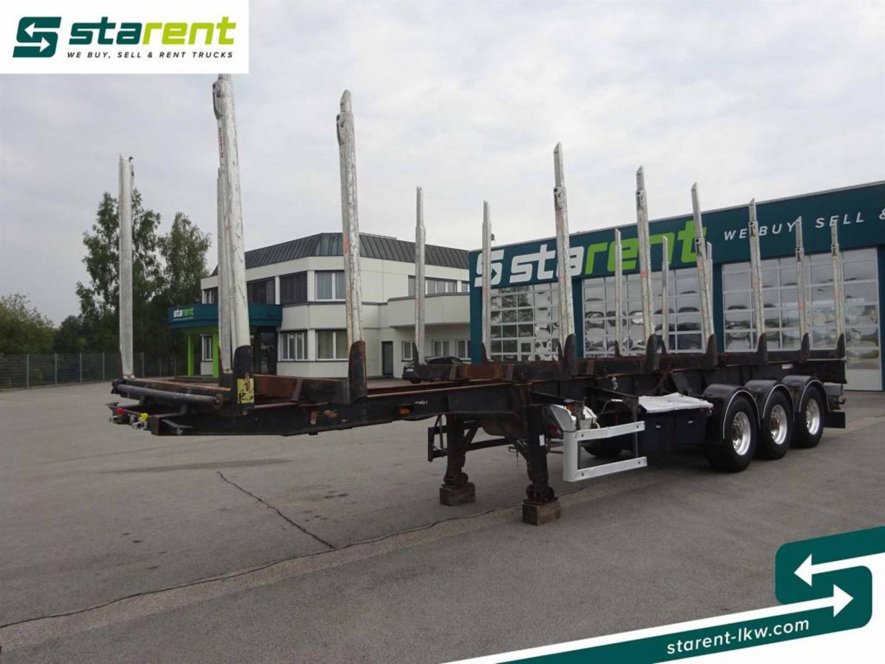 Hangler Holzrungen Auflieger Exte Rungen Lift-A Lenkachse - Semirimorchio trasporto legname: foto 1 Hangler Holzrungen Auflieger Exte Rungen Lift-A Lenkachse - Semirimorchio trasporto legname: foto 1