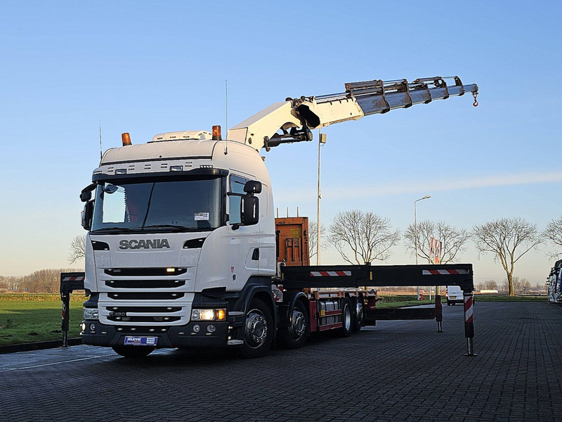 Scania R490 - Autocarro con pianale/ Cassone fisso, Camion con gru: foto 1 Scania R490 - Autocarro con pianale/ Cassone fisso, Camion con gru: foto 1