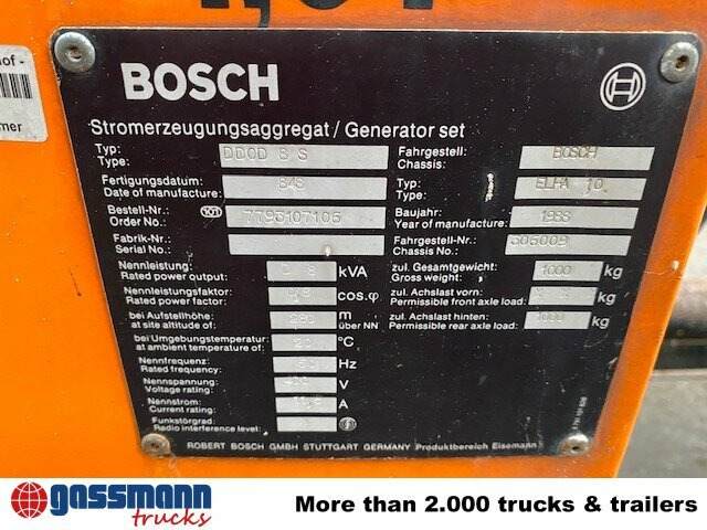Gruppo elettrogeno Bosch DDOD 8 S Notstromaggregat: foto 10