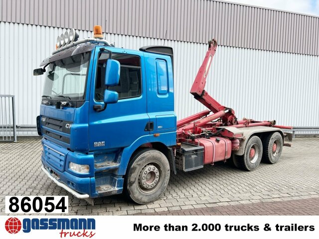 DAF AT 85.460 6x4, Abrollkipper Palfinger T20 - Autocarro scarrabile, Camion con gru: foto 1 DAF AT 85.460 6x4, Abrollkipper Palfinger T20 - Autocarro scarrabile, Camion con gru: foto 1