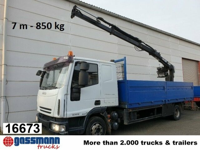 Iveco Euro Cargo ML 80 E 18, Hiab Kran 060-2 - Autocarro con pianale/ Cassone fisso, Camion con gru: foto 1 Iveco Euro Cargo ML 80 E 18, Hiab Kran 060-2 - Autocarro con pianale/ Cassone fisso, Camion con gru: foto 1