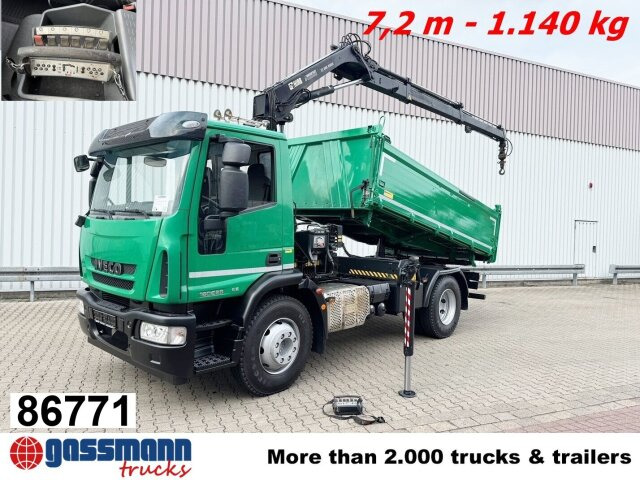 Iveco EuroCargo ML160E28 4x2 mit Kran Hiab XS 088 ES-2 - Autocarro ribaltabile, Camion con gru: foto 1 Iveco EuroCargo ML160E28 4x2 mit Kran Hiab XS 088 ES-2 - Autocarro ribaltabile, Camion con gru: foto 1