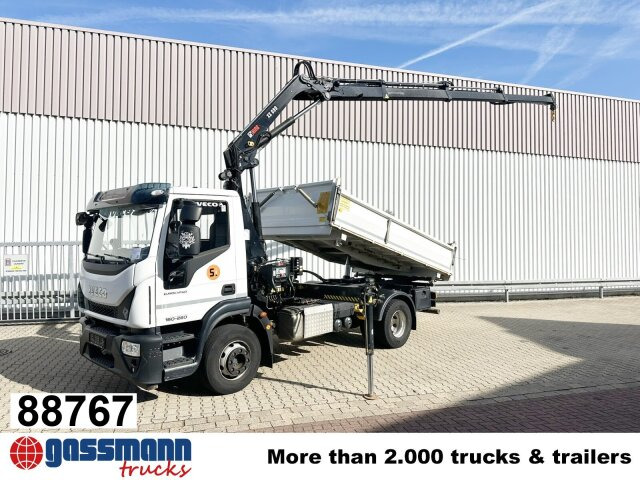 Iveco EuroCargo ML160E28 4x2 mit Kran Hiab XS099E-3 - Autocarro ribaltabile, Camion con gru: foto 1 Iveco EuroCargo ML160E28 4x2 mit Kran Hiab XS099E-3 - Autocarro ribaltabile, Camion con gru: foto 1