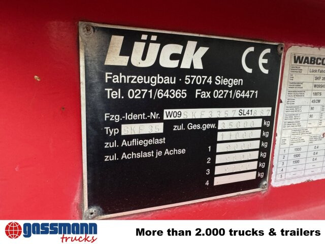 LÜCK SKF 35, Stahlmulde ca. 37m³, Liftachse - Semirimorchio ribaltabile: foto 3 LÜCK SKF 35, Stahlmulde ca. 37m³, Liftachse - Semirimorchio ribaltabile: foto 3