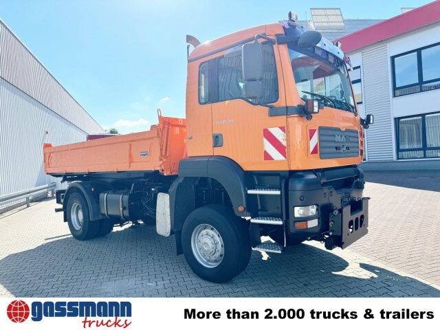 Autocarro ribaltabile, Camion con gru MAN TGA 18.310 4x4 BL, Winterdienstausstattung: foto 10