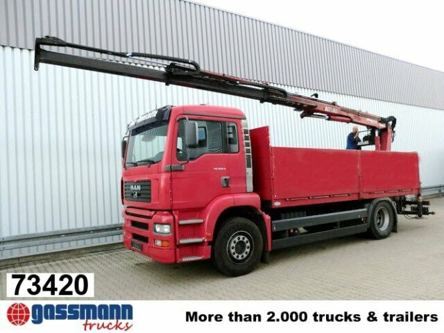 MAN TGA 18.360 4x2, Baustoff, Kran ATLAS 125.1 - Autocarro con pianale/ Cassone fisso, Camion con gru: foto 1 MAN TGA 18.360 4x2, Baustoff, Kran ATLAS 125.1 - Autocarro con pianale/ Cassone fisso, Camion con gru: foto 1