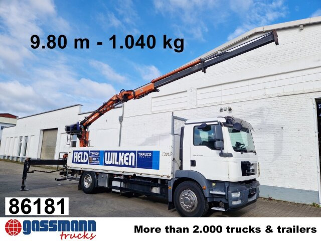 MAN TGM 18.340 4x2 BL, Atlas Ladekran 135.2 V, 9.8m - Autocarro con pianale/ Cassone fisso, Camion con gru: foto 1 MAN TGM 18.340 4x2 BL, Atlas Ladekran 135.2 V, 9.8m - Autocarro con pianale/ Cassone fisso, Camion con gru: foto 1