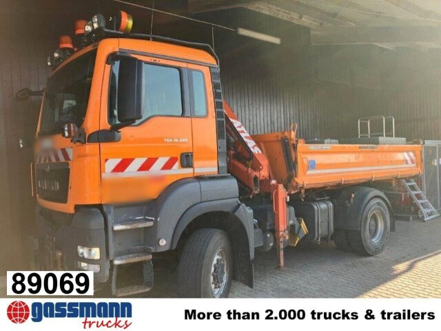 MAN TGS 18.320 4x4 BL, Winterdienstausstattung, Kran - Autocarro ribaltabile, Camion con gru: foto 1 MAN TGS 18.320 4x4 BL, Winterdienstausstattung, Kran - Autocarro ribaltabile, Camion con gru: foto 1