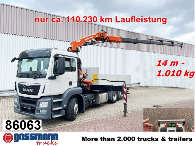 MAN TGS 26.360/400 6x2-4 BL, Lenk-/Lift, Kran Atlas - Autocarro con pianale/ Cassone fisso, Camion con gru: foto 1 MAN TGS 26.360/400 6x2-4 BL, Lenk-/Lift, Kran Atlas - Autocarro con pianale/ Cassone fisso, Camion con gru: foto 1