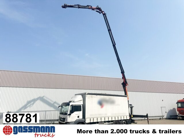 MAN TGS 26.400 6x2-4 LL, Lenk-/Lift, Edscha, - Autocarro con pianale/ Cassone fisso, Camion con gru: foto 1 MAN TGS 26.400 6x2-4 LL, Lenk-/Lift, Edscha, - Autocarro con pianale/ Cassone fisso, Camion con gru: foto 1