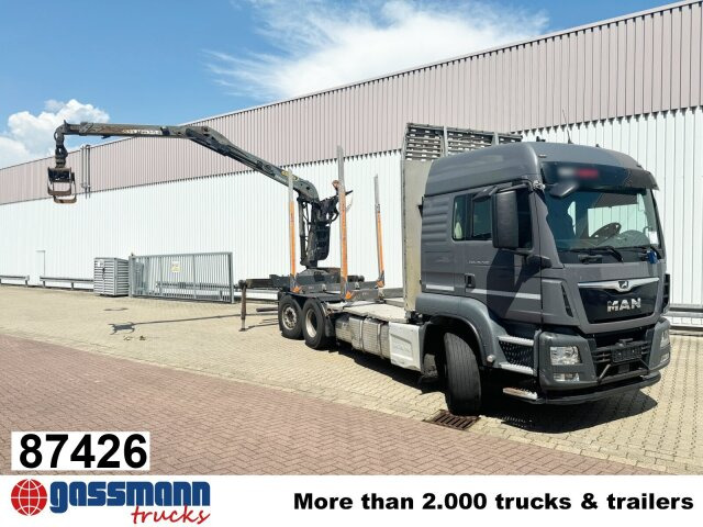 MAN TGS 26.500 6X4H-4 BL, PriTarder, HydroDrive, - Camion trasporto legname, Camion con gru: foto 1 MAN TGS 26.500 6X4H-4 BL, PriTarder, HydroDrive, - Camion trasporto legname, Camion con gru: foto 1