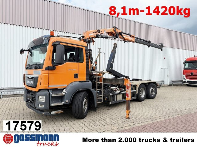 MAN TGS 28.440 6x2-4 BL, Lenk-/Liftachse, Kran Atlas - Autocarro scarrabile, Camion con gru: foto 1 MAN TGS 28.440 6x2-4 BL, Lenk-/Liftachse, Kran Atlas - Autocarro scarrabile, Camion con gru: foto 1