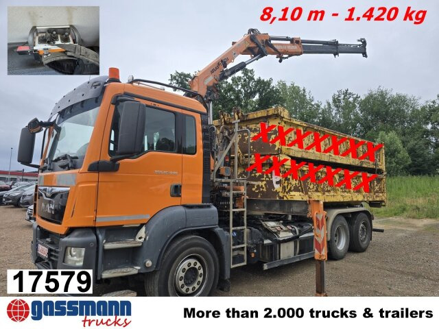 MAN TGS 28.440 6x2-4 BL, Lenk-/Liftachse, Kran Atlas - Autocarro scarrabile, Camion con gru: foto 1 MAN TGS 28.440 6x2-4 BL, Lenk-/Liftachse, Kran Atlas - Autocarro scarrabile, Camion con gru: foto 1