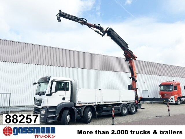 MAN TGS 35.440 8x4 BL, Navi, Heckkran Palfinger - Autocarro con pianale/ Cassone fisso, Camion con gru: foto 1 MAN TGS 35.440 8x4 BL, Navi, Heckkran Palfinger - Autocarro con pianale/ Cassone fisso, Camion con gru: foto 1