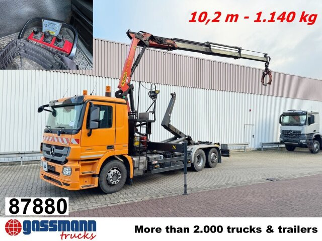 Mercedes-Benz Actros 2541 L 6x2, Lenkachse, Meiller RK 20.65, - Autocarro scarrabile, Camion con gru: foto 1 Mercedes-Benz Actros 2541 L 6x2, Lenkachse, Meiller RK 20.65, - Autocarro scarrabile, Camion con gru: foto 1