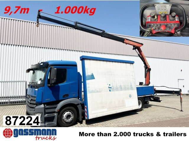 Mercedes-Benz Antos 1836 L 4x2, Glastransporter, Heckkran - Autocarro con pianale/ Cassone fisso, Camion con gru: foto 1 Mercedes-Benz Antos 1836 L 4x2, Glastransporter, Heckkran - Autocarro con pianale/ Cassone fisso, Camion con gru: foto 1
