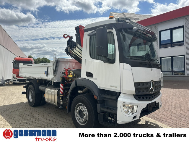 Autocarro ribaltabile, Camion con gru nuovo Mercedes-Benz Arocs 1835 K 4x2, Multimedia Cockpit, Navi, Kran: foto 11