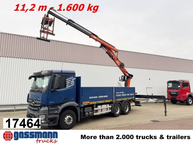 Mercedes-Benz Arocs 2642 6x4 mit Heckkran Atlas AK 186.3 V-2 - Autocarro con pianale/ Cassone fisso, Camion con gru: foto 1 Mercedes-Benz Arocs 2642 6x4 mit Heckkran Atlas AK 186.3 V-2 - Autocarro con pianale/ Cassone fisso, Camion con gru: foto 1