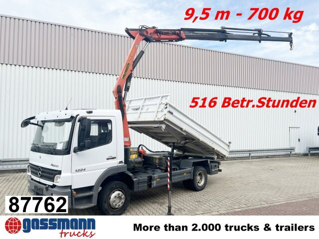 Mercedes-Benz Atego 1224 KK 4x2, 2x AHK, Kran Palfinger PK8501 - Autocarro ribaltabile, Camion con gru: foto 1 Mercedes-Benz Atego 1224 KK 4x2, 2x AHK, Kran Palfinger PK8501 - Autocarro ribaltabile, Camion con gru: foto 1