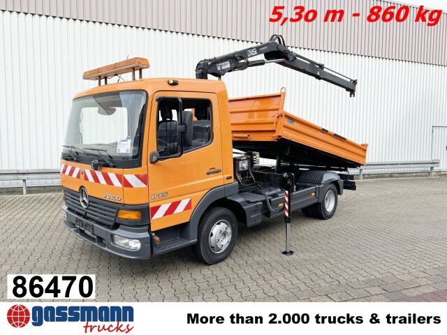 Mercedes-Benz Atego 815 K 4x2 mit Kran Hiab 055 B-1 CL - Autocarro ribaltabile, Camion con gru: foto 1 Mercedes-Benz Atego 815 K 4x2 mit Kran Hiab 055 B-1 CL - Autocarro ribaltabile, Camion con gru: foto 1