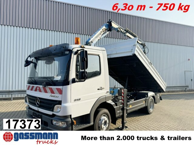 Mercedes-Benz Atego 818 K 4x2 mit Kran Atlas AK 50.1-A2 - Autocarro ribaltabile, Camion con gru: foto 1 Mercedes-Benz Atego 818 K 4x2 mit Kran Atlas AK 50.1-A2 - Autocarro ribaltabile, Camion con gru: foto 1
