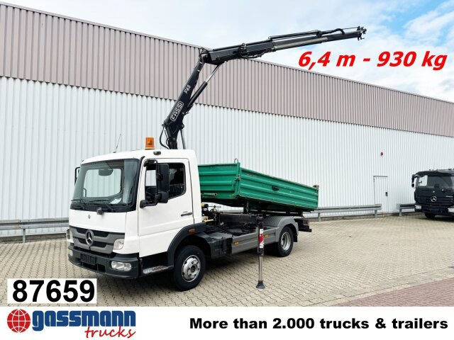 Mercedes-Benz Atego 918 KK 4x2, 2x AHK, Kran Fassi F65 - Autocarro ribaltabile, Camion con gru: foto 1 Mercedes-Benz Atego 918 KK 4x2, 2x AHK, Kran Fassi F65 - Autocarro ribaltabile, Camion con gru: foto 1