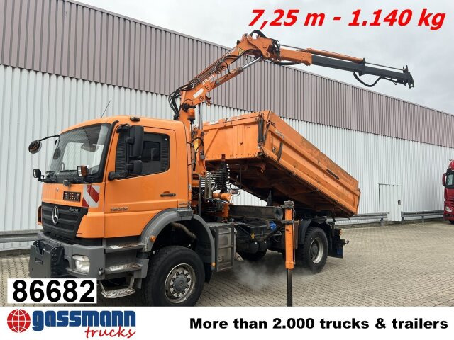 Mercedes-Benz Axor 1829 AK 4x4 mit Kran Atlas AK 85.2 - Autocarro ribaltabile, Camion con gru: foto 1 Mercedes-Benz Axor 1829 AK 4x4 mit Kran Atlas AK 85.2 - Autocarro ribaltabile, Camion con gru: foto 1