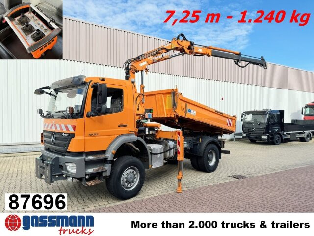 Mercedes-Benz Axor 1833 AK 4x4, Winterdienstausstattung, Kran - Autocarro ribaltabile, Camion con gru: foto 1 Mercedes-Benz Axor 1833 AK 4x4, Winterdienstausstattung, Kran - Autocarro ribaltabile, Camion con gru: foto 1
