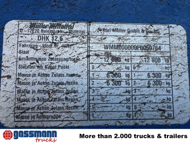Müller-Mitteltal DHK 12.6, verzinkt! - Rimorchio ribaltabile: foto 4 Müller-Mitteltal DHK 12.6, verzinkt! - Rimorchio ribaltabile: foto 4