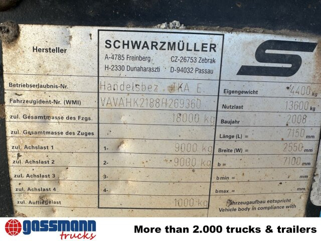 Schwarzmüller TKA 18, Alu-Bordwände, ca. 11m³ - Rimorchio ribaltabile: foto 2 Schwarzmüller TKA 18, Alu-Bordwände, ca. 11m³ - Rimorchio ribaltabile: foto 2