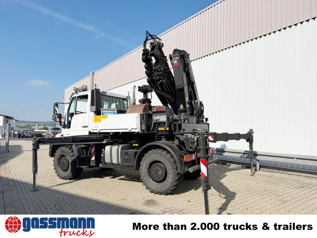 Unimog U400 4x4, Frontzapfwelle, Heckkran Hiab XS - Autocarro con pianale/ Cassone fisso, Camion con gru: foto 3 Unimog U400 4x4, Frontzapfwelle, Heckkran Hiab XS - Autocarro con pianale/ Cassone fisso, Camion con gru: foto 3