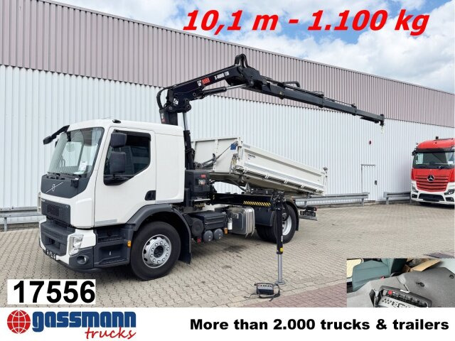 Volvo FE 320 4x2 mit Kran Hiab X-Hiduo 138 ES-3, Funk - Autocarro ribaltabile, Camion con gru: foto 1 Volvo FE 320 4x2 mit Kran Hiab X-Hiduo 138 ES-3, Funk - Autocarro ribaltabile, Camion con gru: foto 1