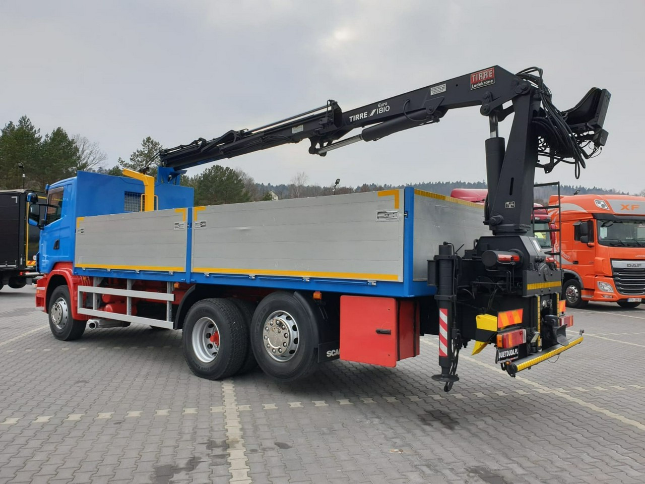 Autocarro con pianale/ Cassone fisso, Camion con gru Scania R 400 LB 6x2 HDS Budowlanka Widły Oś Skrętna Super Stan: foto 21