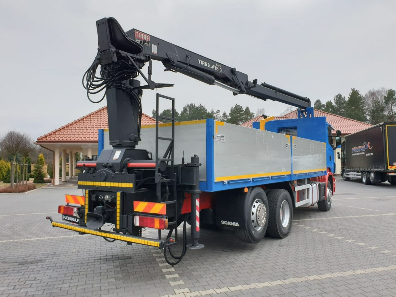 Autocarro con pianale/ Cassone fisso, Camion con gru Scania R 400 LB 6x2 HDS Budowlanka Widły Oś Skrętna Super Stan: foto 20