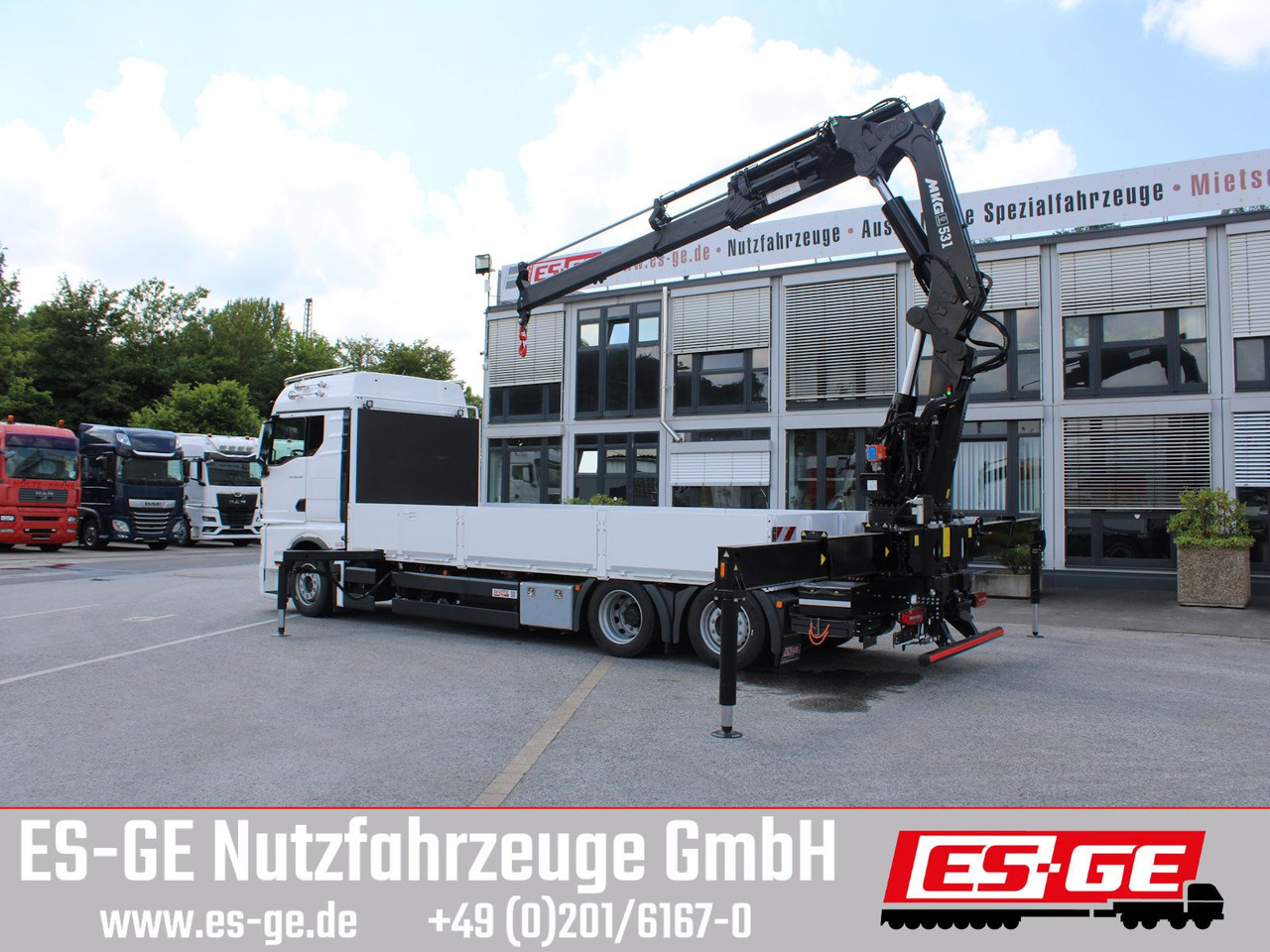MAN TGX 26.480 6x2-4 LL CH mit MKG HLK531 a5 - Autocarro con pianale/ Cassone fisso, Camion con gru: foto 2 MAN TGX 26.480 6x2-4 LL CH mit MKG HLK531 a5 - Autocarro con pianale/ Cassone fisso, Camion con gru: foto 2