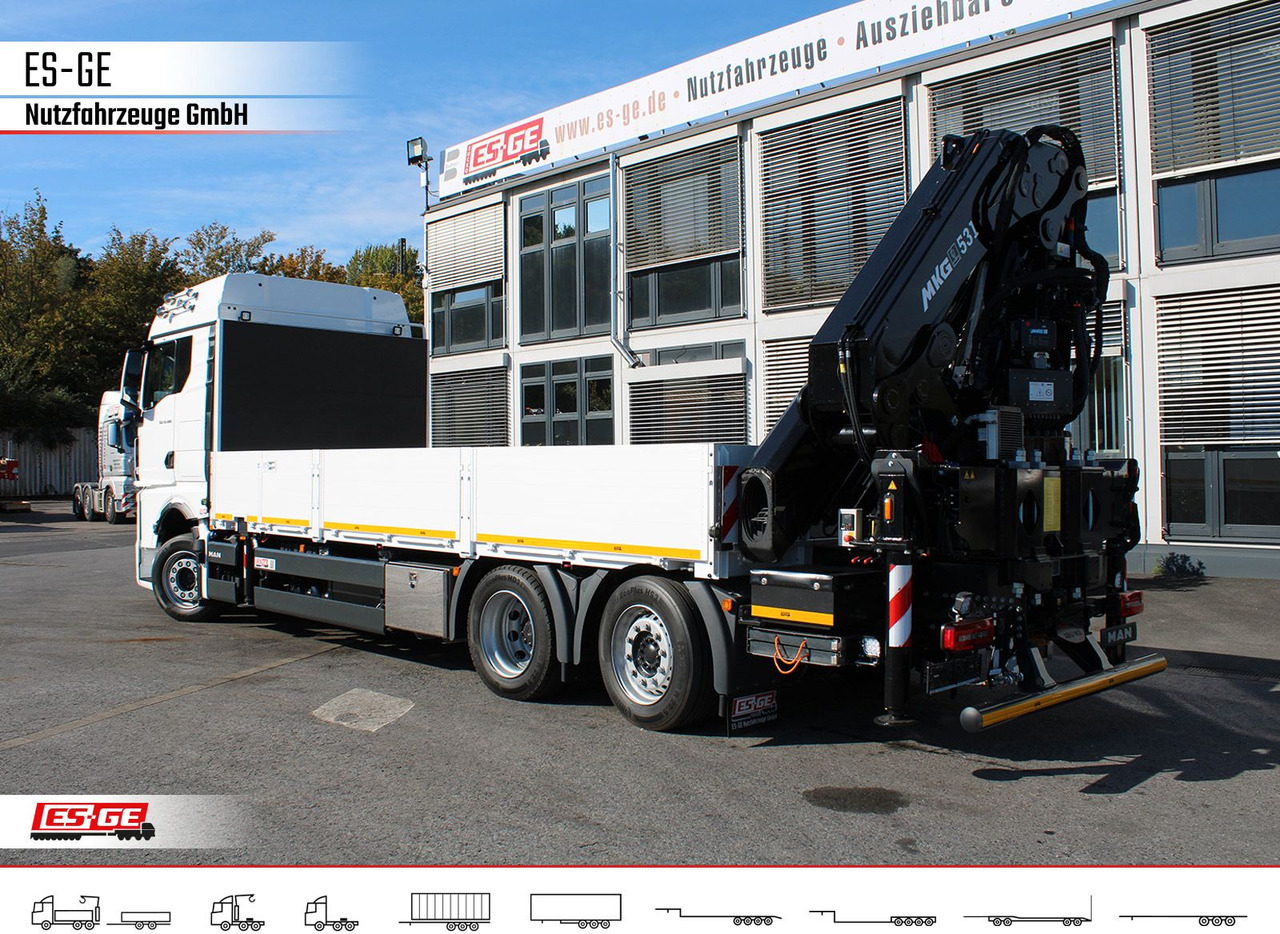 MAN TGX 26.480 6x2-4 LL, MKG-Ladekran HLK531 a5 - Autocarro con pianale/ Cassone fisso, Camion con gru: foto 2 MAN TGX 26.480 6x2-4 LL, MKG-Ladekran HLK531 a5 - Autocarro con pianale/ Cassone fisso, Camion con gru: foto 2