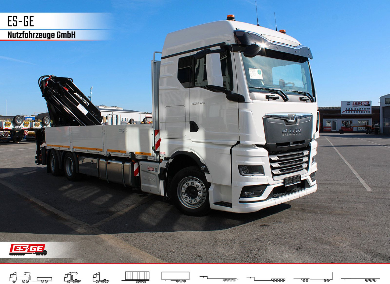 MAN TGX 26.480 6x2-4 LL, MKG-Ladekran HLK531 a5 - Autocarro con pianale/ Cassone fisso, Camion con gru: foto 3 MAN TGX 26.480 6x2-4 LL, MKG-Ladekran HLK531 a5 - Autocarro con pianale/ Cassone fisso, Camion con gru: foto 3