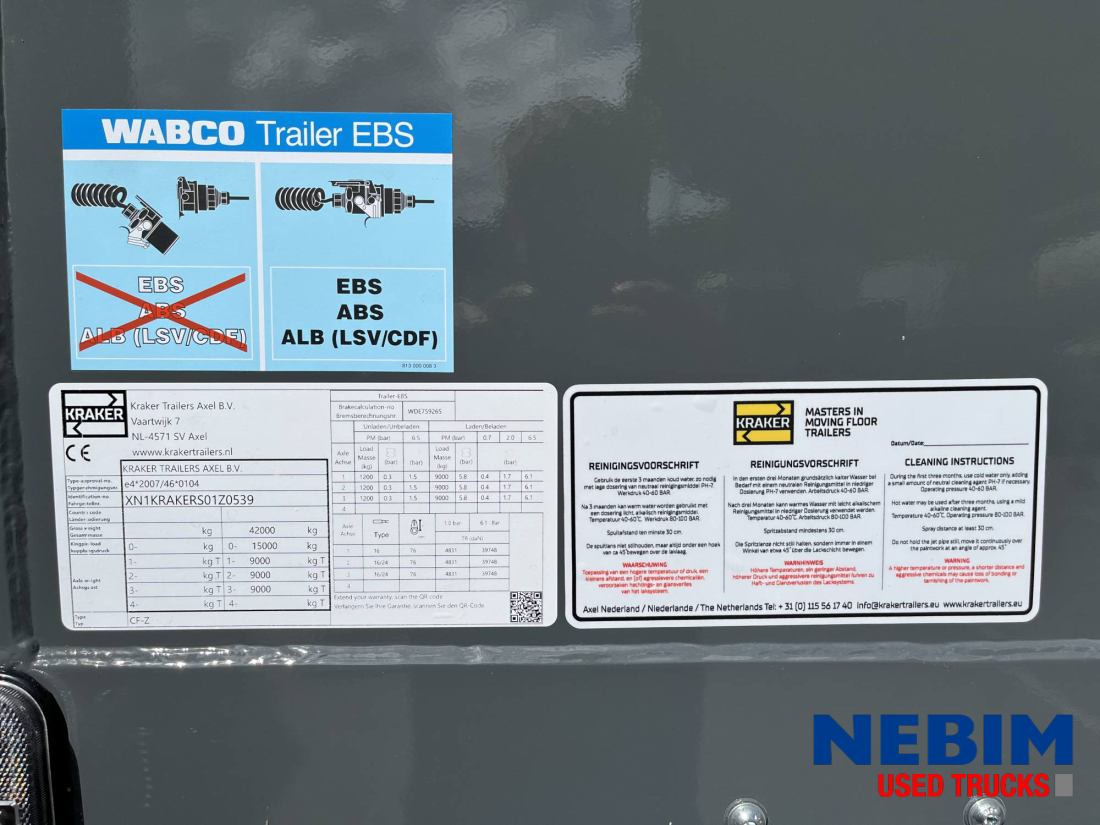 Semirimorchio piano mobile Kraker CF-Z 200ZL - 92m3 - NEW - 10mm - Schmutz plane - L ift: foto 17 Semirimorchio piano mobile Kraker CF-Z 200ZL - 92m3 - NEW - 10mm - Schmutz plane - L ift: foto 17