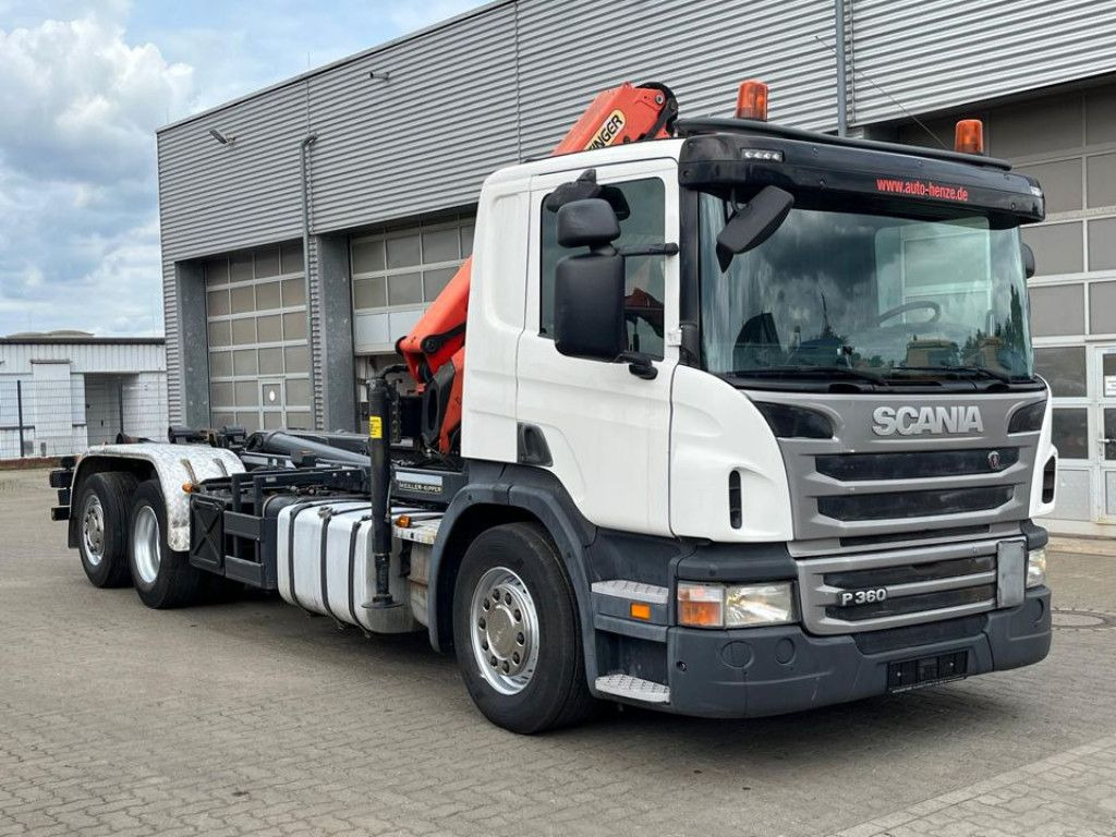 Scania P 360 6x2 Abrollkipper mit Kran Lift/Lenkachse Scania P 360 6x2 Abrollkipper mit Kran Lift/Lenkachse - Autocarro scarrabile, Camion con gru: foto 2 Scania P 360 6x2 Abrollkipper mit Kran Lift/Lenkachse Scania P 360 6x2 Abrollkipper mit Kran Lift/Lenkachse - Autocarro scarrabile, Camion con gru: foto 2