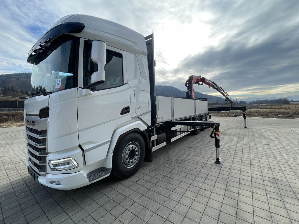 Autocarro con pianale/ Cassone fisso, Camion con gru nuovo DAF XF 480 FAN Kranwagen: foto 12