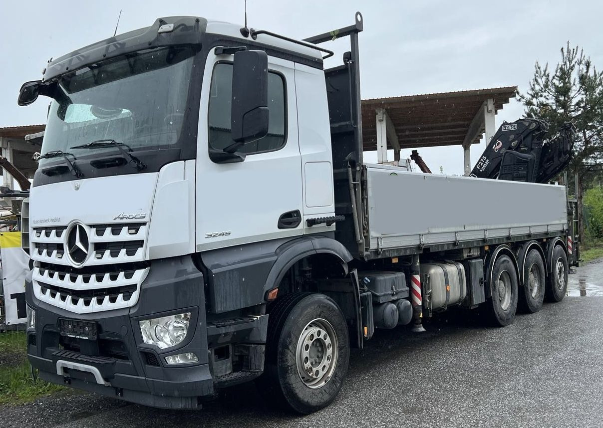 MERCEDES-BENZ Hiab Palfinger Fassi F275-5 JIB-3 - Autocarro con pianale/ Cassone fisso: foto 1 MERCEDES-BENZ Hiab Palfinger Fassi F275-5 JIB-3 - Autocarro con pianale/ Cassone fisso: foto 1